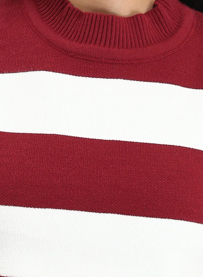 Ravin Women Long Sleeve Striped Knit Pullover - Image 3
